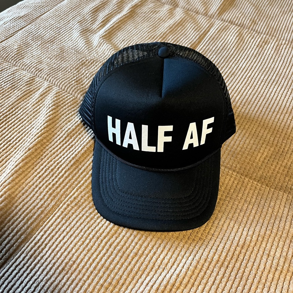 Half marathon runner trucker hat